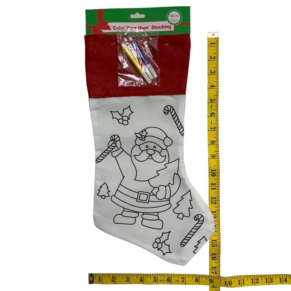 Christmas Stocking Color Your Own Stocking Kit With Fabric Markers 17 inches - Picture 8 of 14